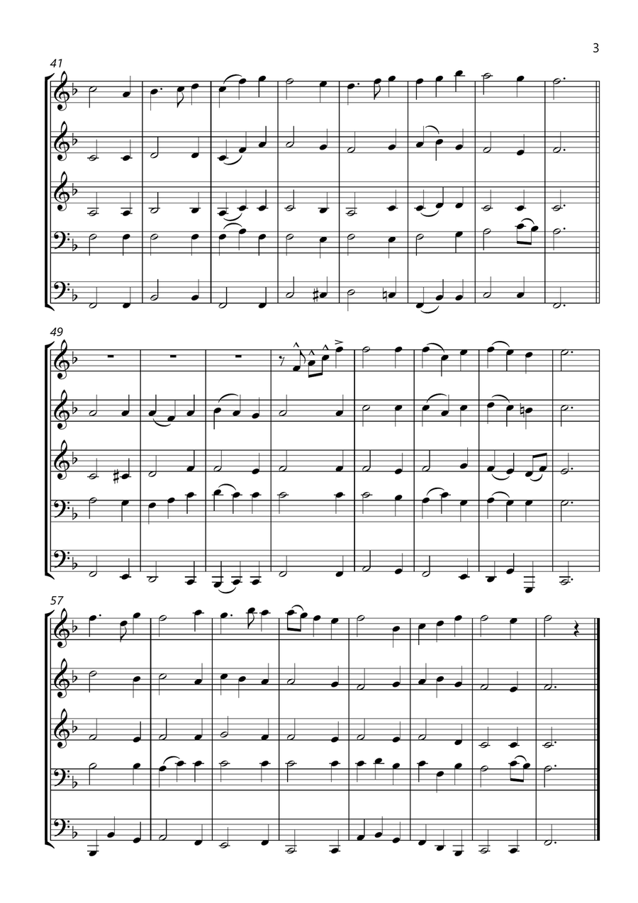 Blaenwern - Hymn Tune for Brass Quintet (with descant) Brass Quintet scores gallery preview page 3