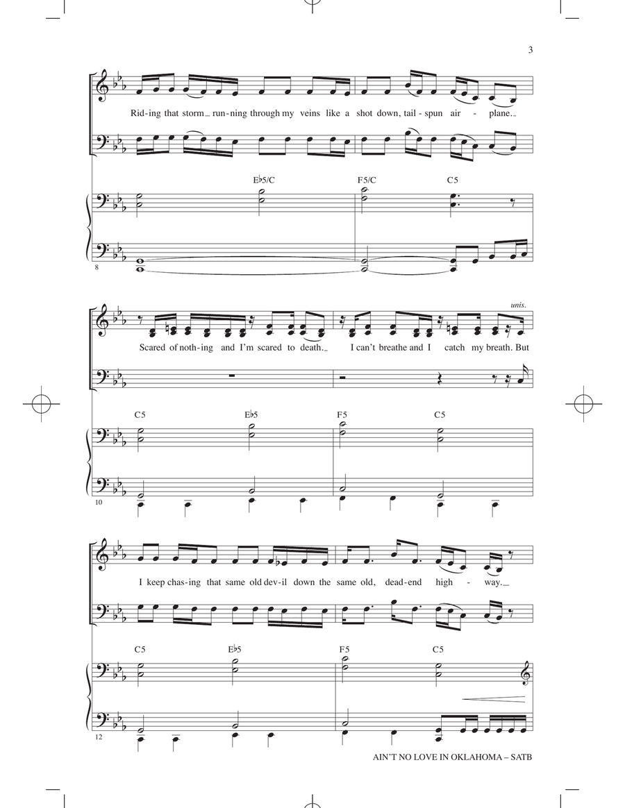 Ain't No Love In Oklahoma (from Twisters) (arr. Cristi Cary Miller) 4-Part scores gallery preview page 2