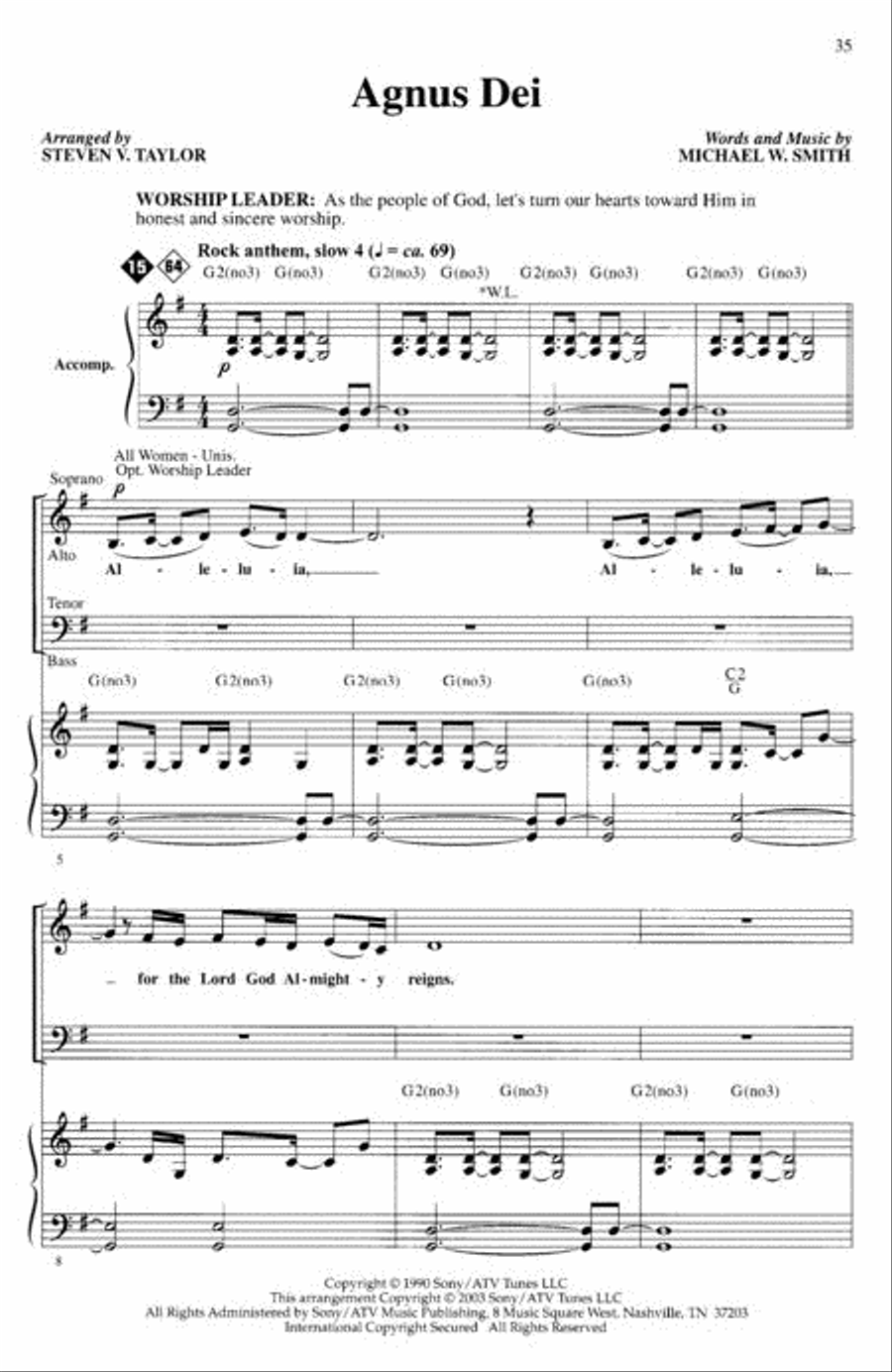 Michael W. Smith Worship Live 4-Part scores gallery preview page 2