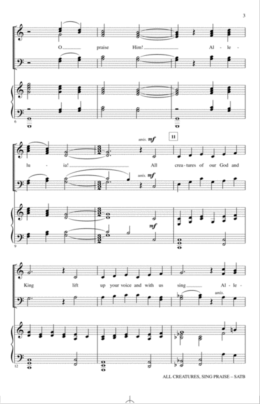 All Creatures Of Our God And King 4-Part scores gallery preview page 2