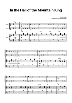 In the Hall of the Mountain King - Flute Duet with Piano and Chord Notations