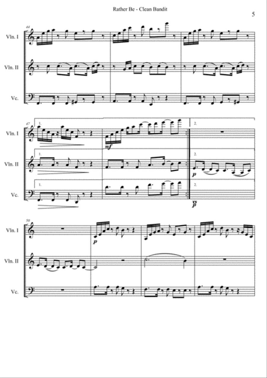 Rather Be Rather Be String Trio scores gallery preview page 5
