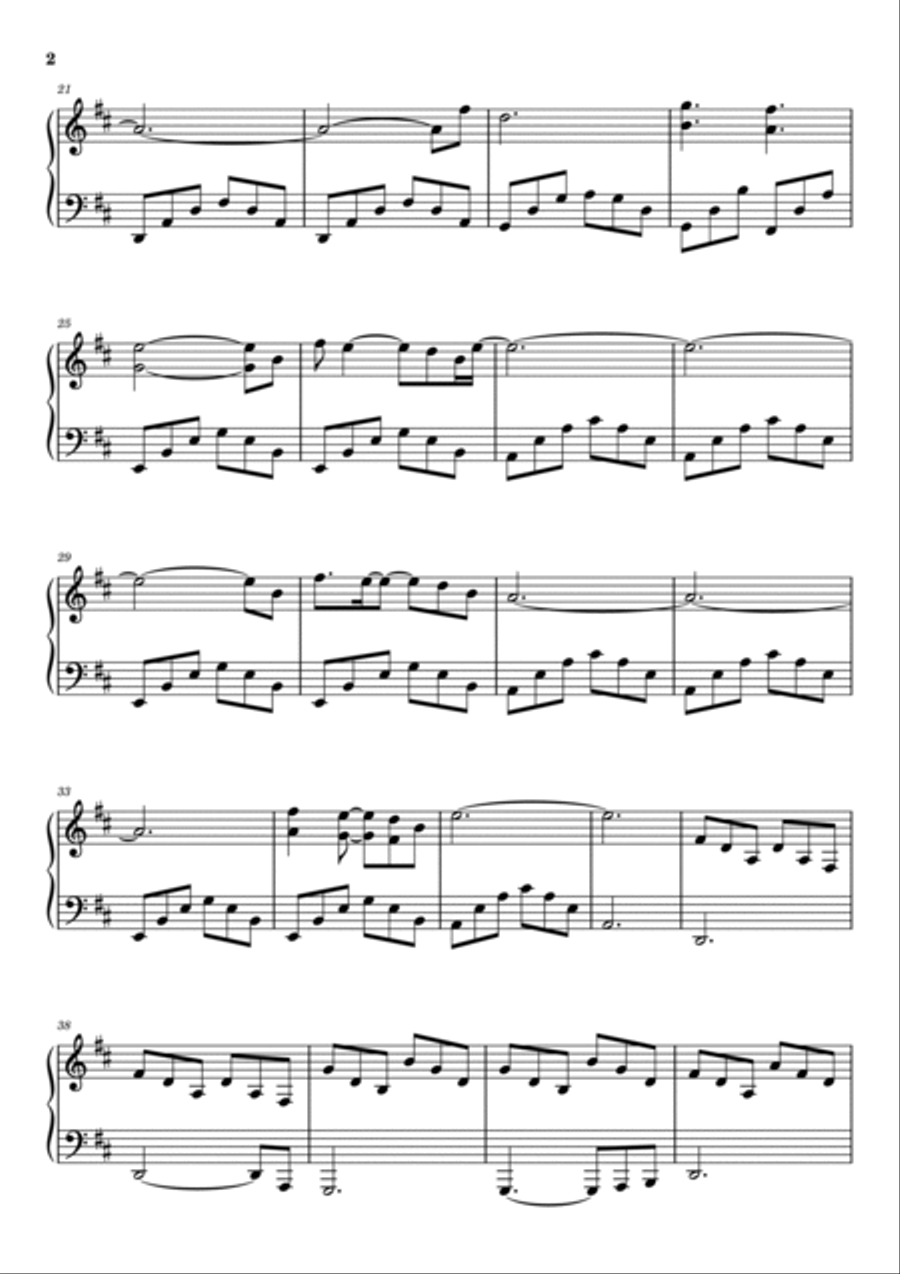 Everybody Hurts Piano Solo scores gallery preview page 2