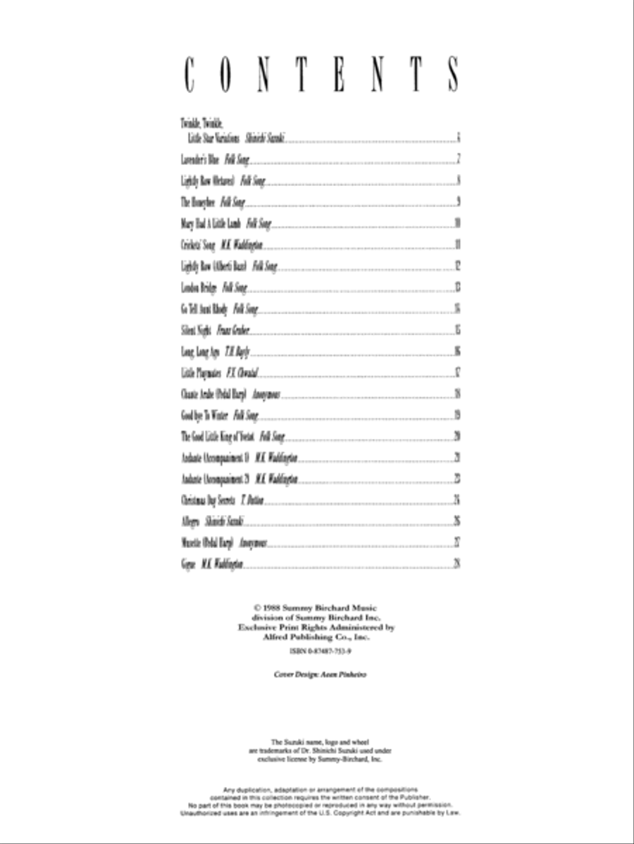 Suzuki Harp Ensemble Music, Volume 1 Harp scores gallery preview page 5