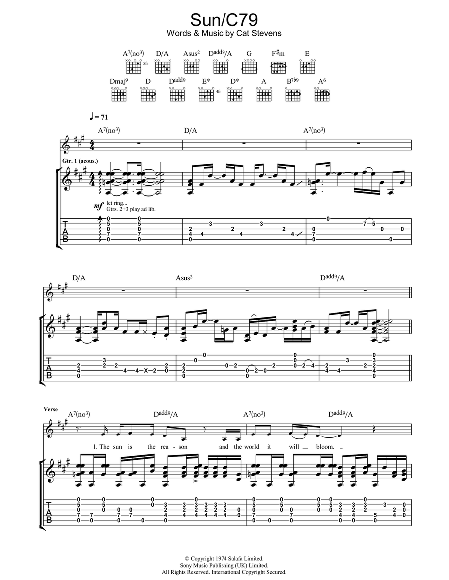 Sun/C79 Acoustic Guitar scores gallery preview page 1
