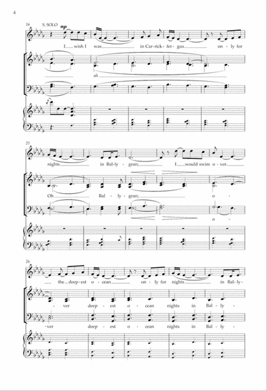 Carrickfergus from Danny Boy: Three Irish Ballads 4-Part scores gallery preview page 4