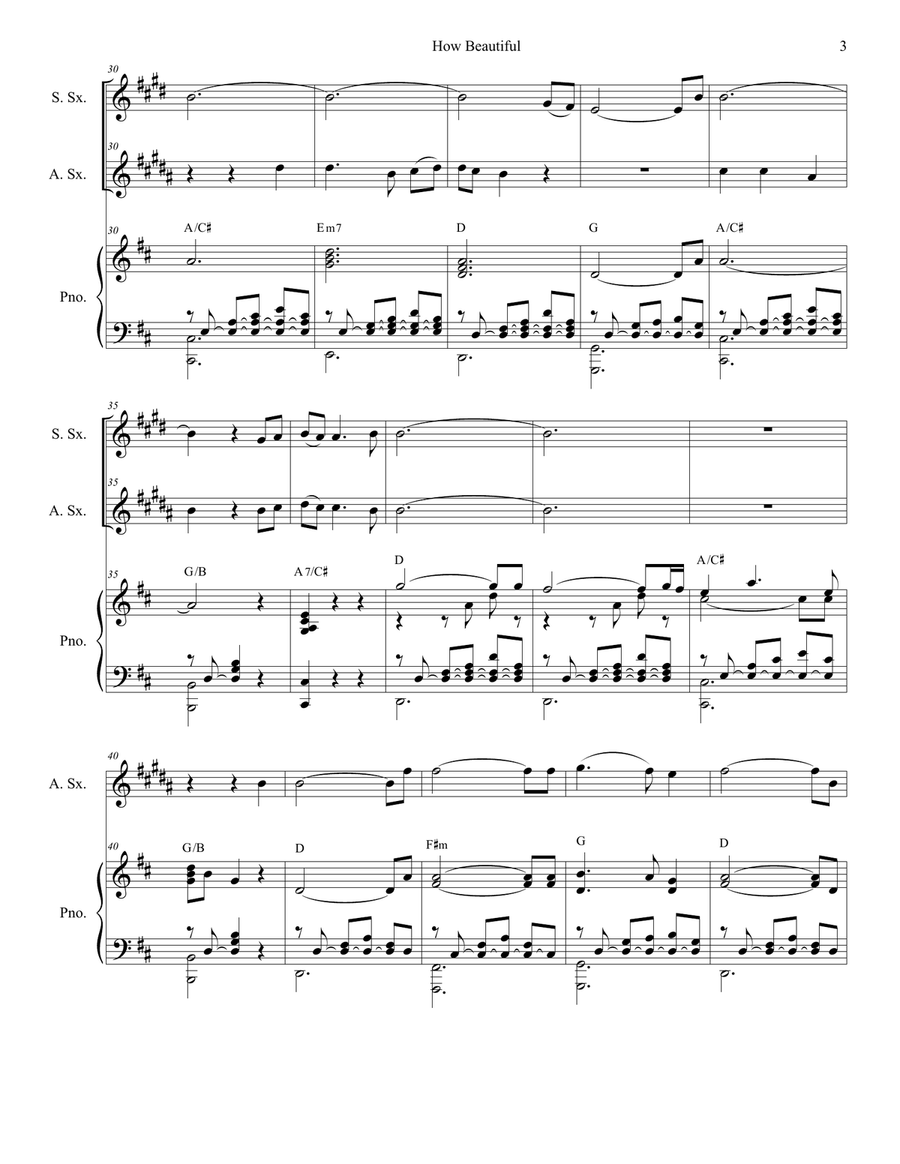 How Beautiful Woodwind Duet scores gallery preview page 3