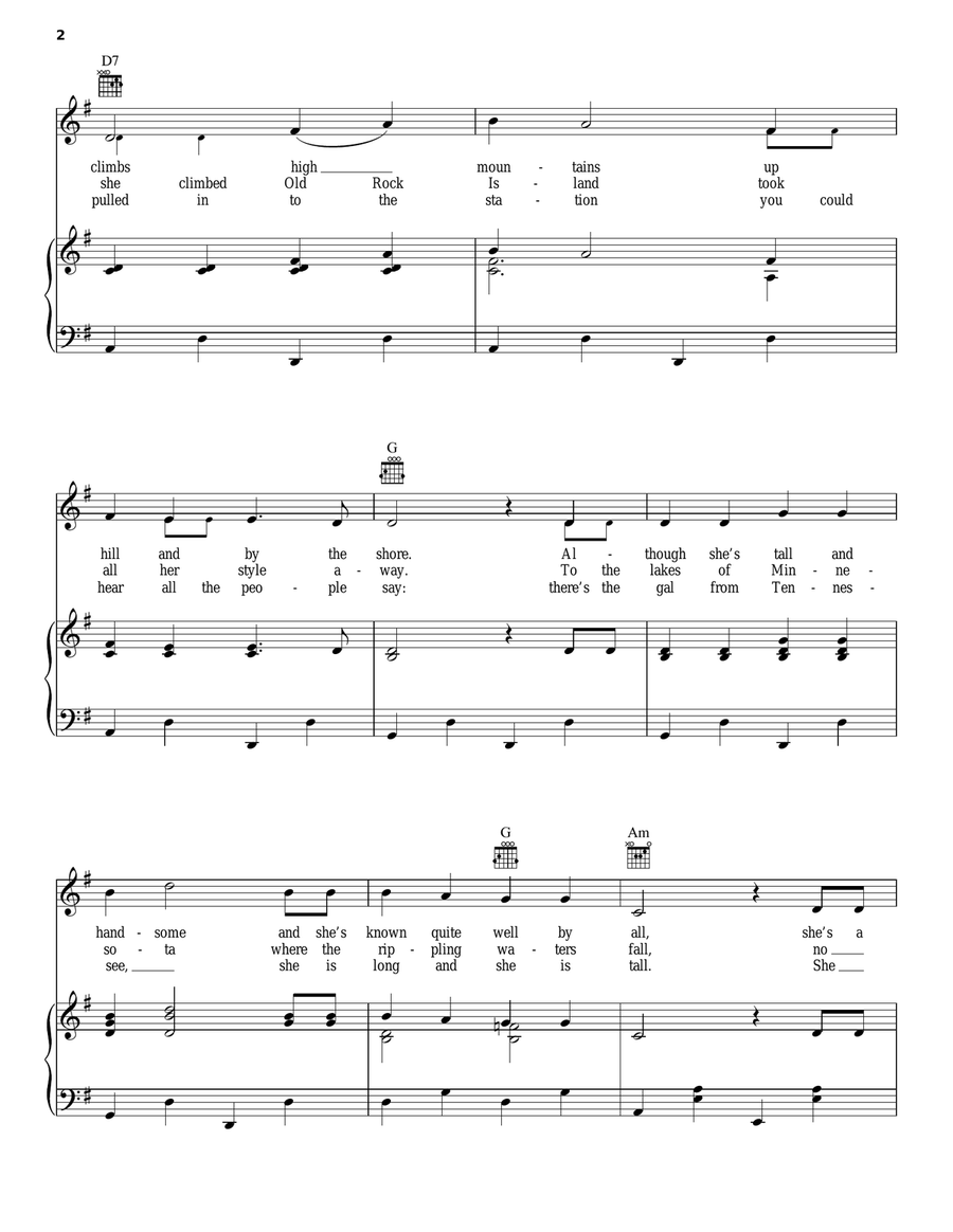 Wabash Cannonball Piano, Vocal, Guitar scores gallery preview page 2