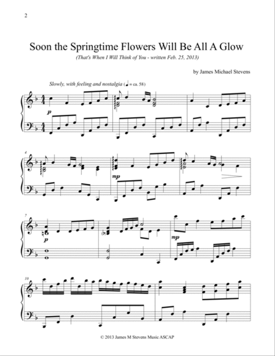 Soon the Springtime Flowers Piano Solo scores gallery preview page 2