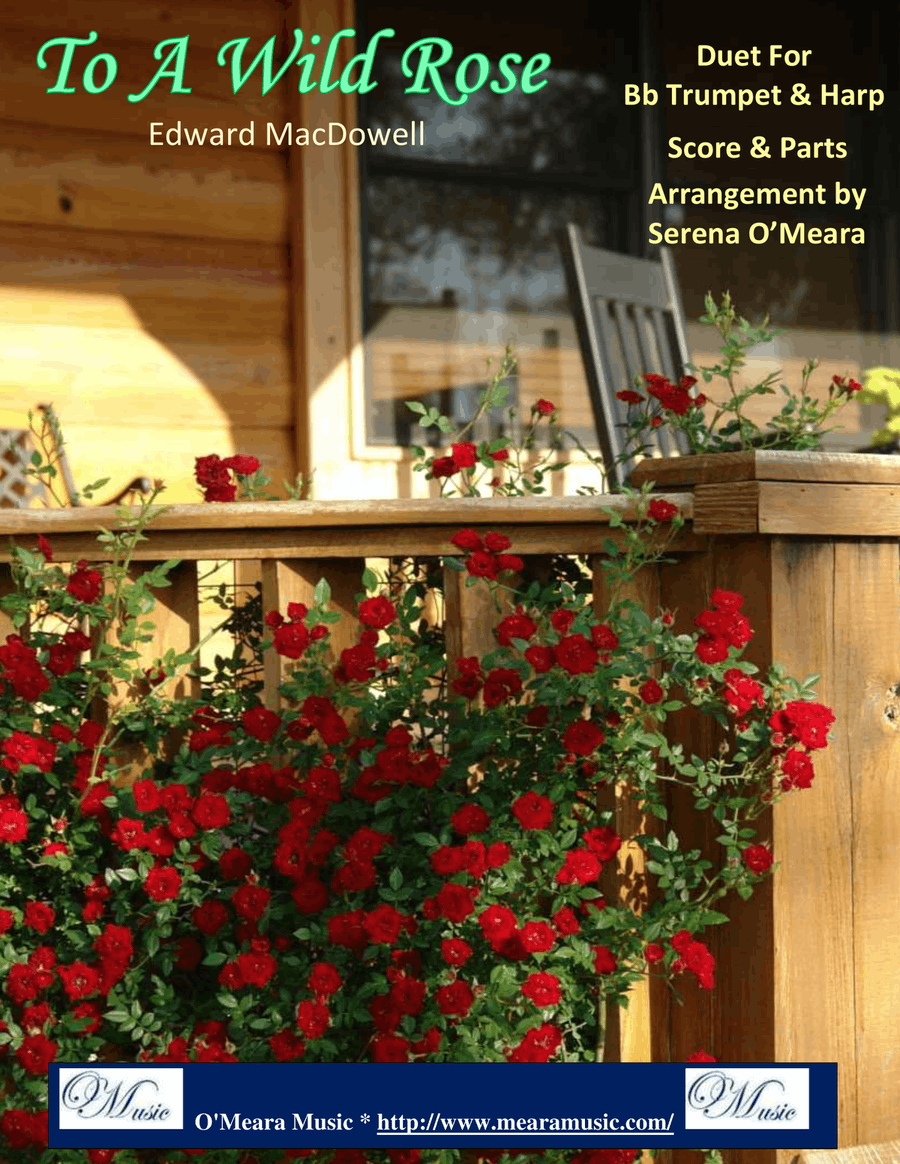 To a Wild Rose, Duet for Bb Trumpet & Pedal Harp Trumpet Duet scores gallery preview page 1