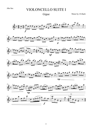 Gigue from Violoncello Suite I by J.S.Bach for Alto Saxophone