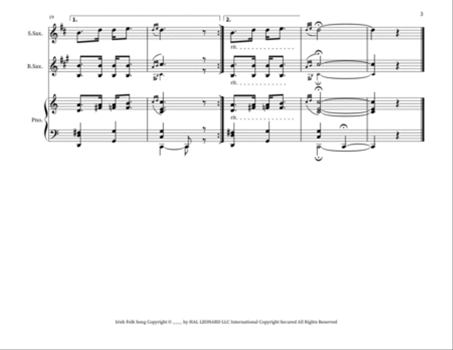 Too Ra Loo Ra Loo Ral (That's An Irish Lullaby) Small Ensemble scores gallery preview page 3