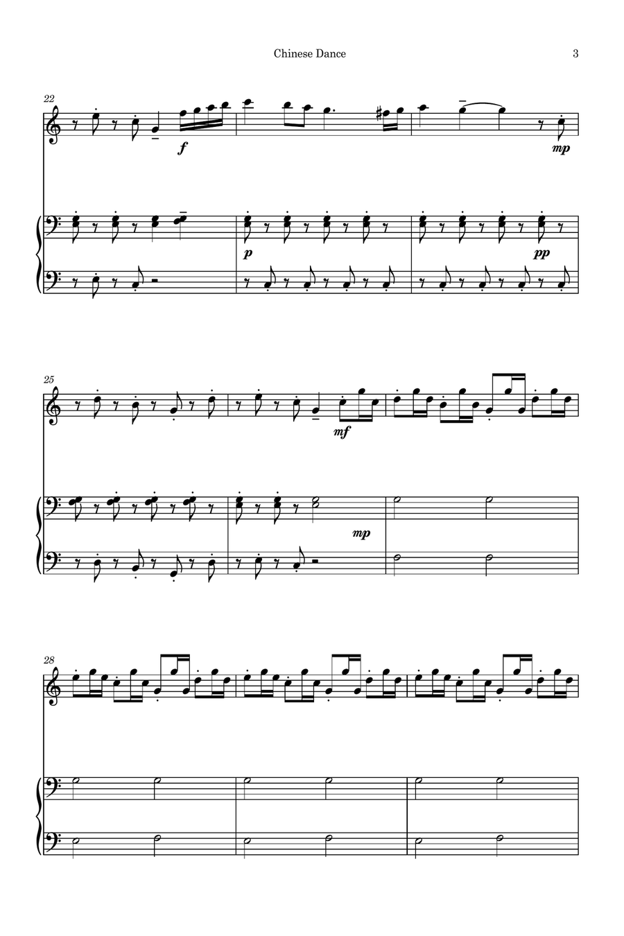 Chinese Dance. Flute and piano duo Flute Solo scores gallery preview page 3