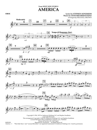 America (from West Side Story) (arr. Michael Brown) - Oboe