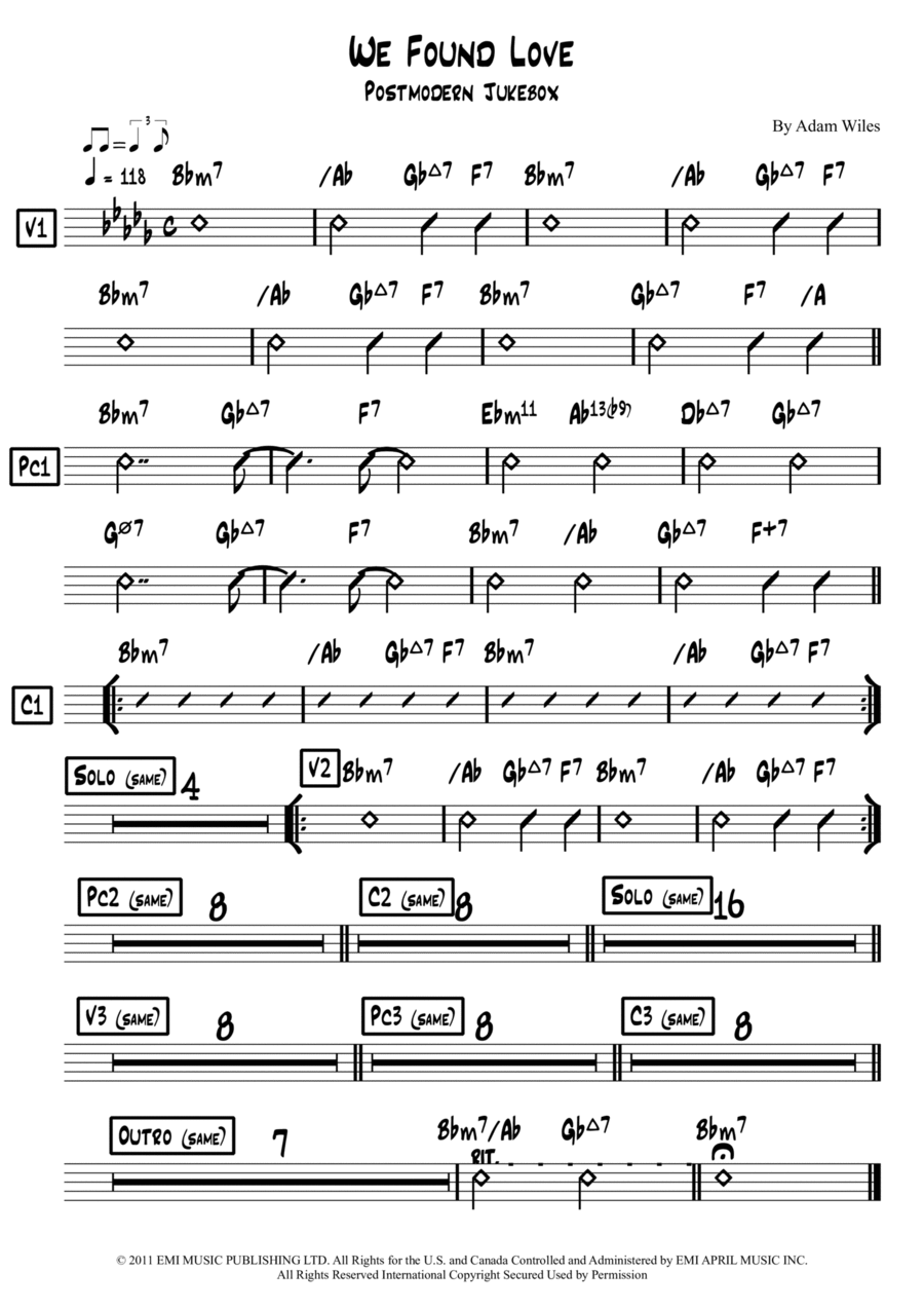 We Found Love We Found Love Piano scores gallery preview page 1
