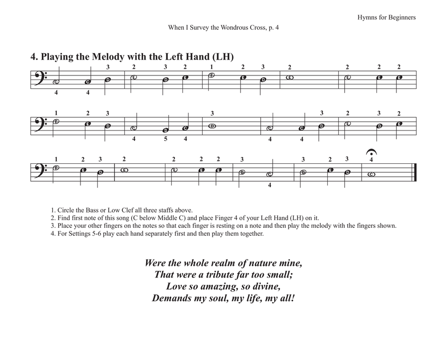 When I Survey the Wondrous Cross (Hymns for Beginners) Piano Method scores gallery preview page 5