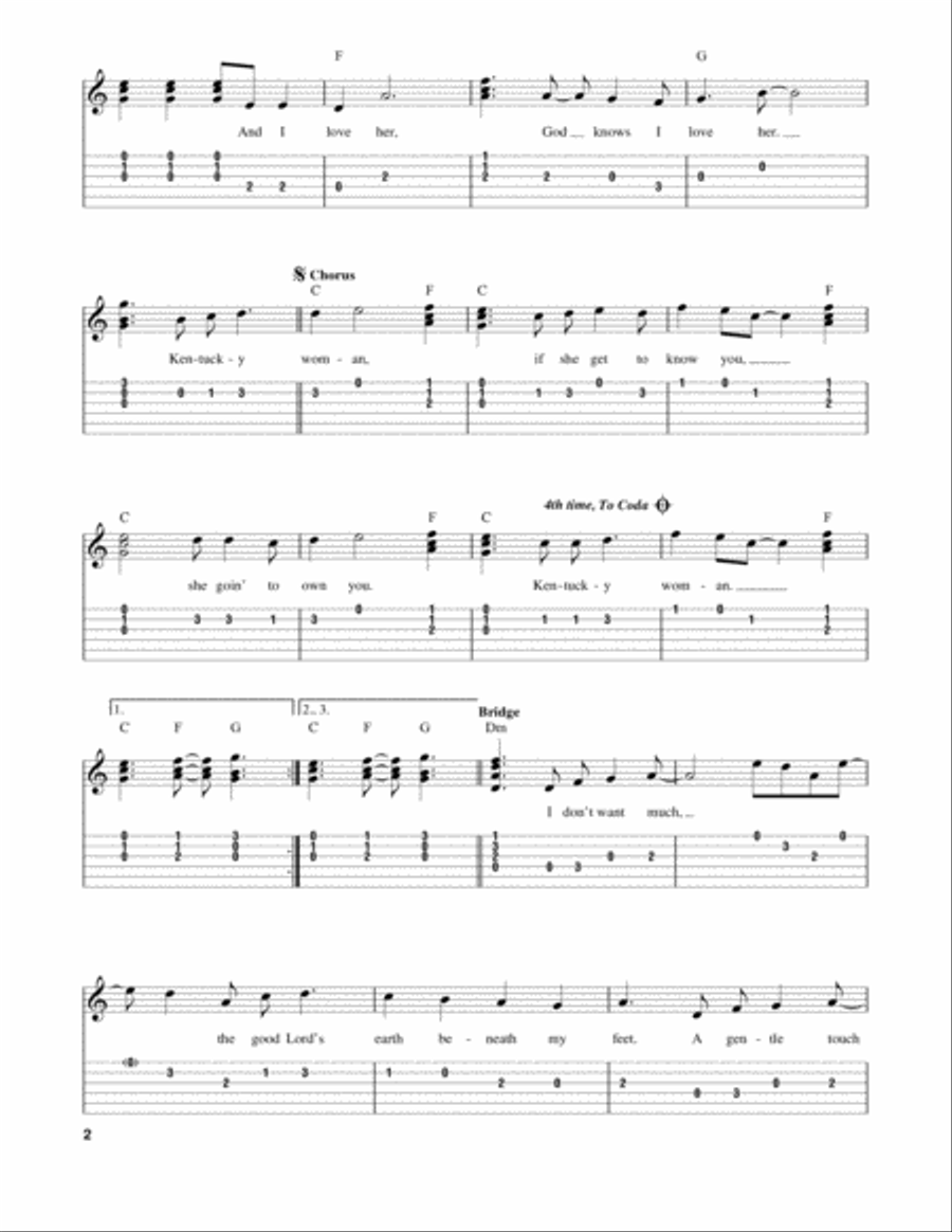 Kentucky Woman Kentucky Woman Acoustic Guitar scores gallery preview page 2