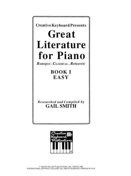 Great Literature for Piano Book 1 (Easy)