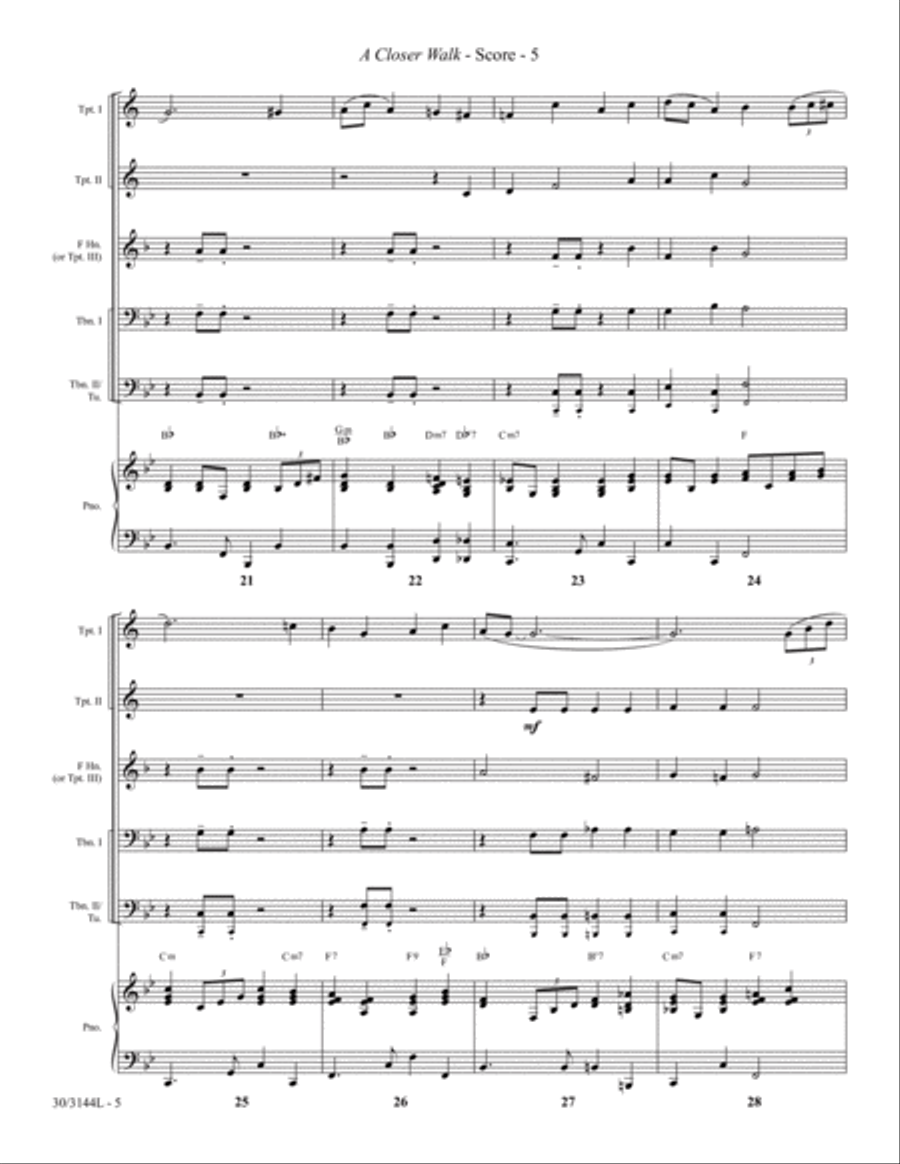 A Closer Walk Brass Ensemble scores gallery preview page 5