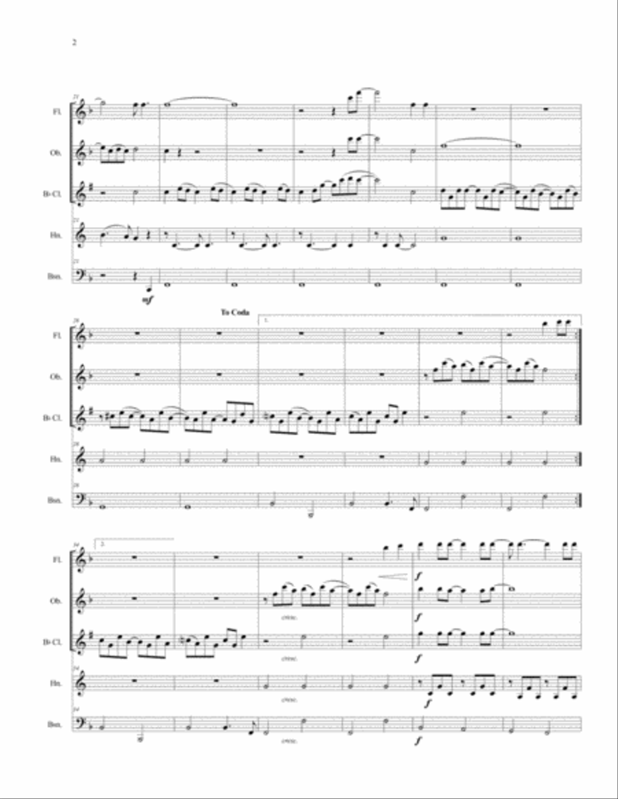 Wedding Song (There Is Love) Woodwind Quintet scores gallery preview page 4