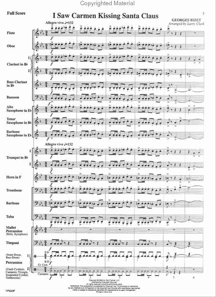 I Saw Carmen Kissing Santa Claus Concert Band scores gallery preview page 2