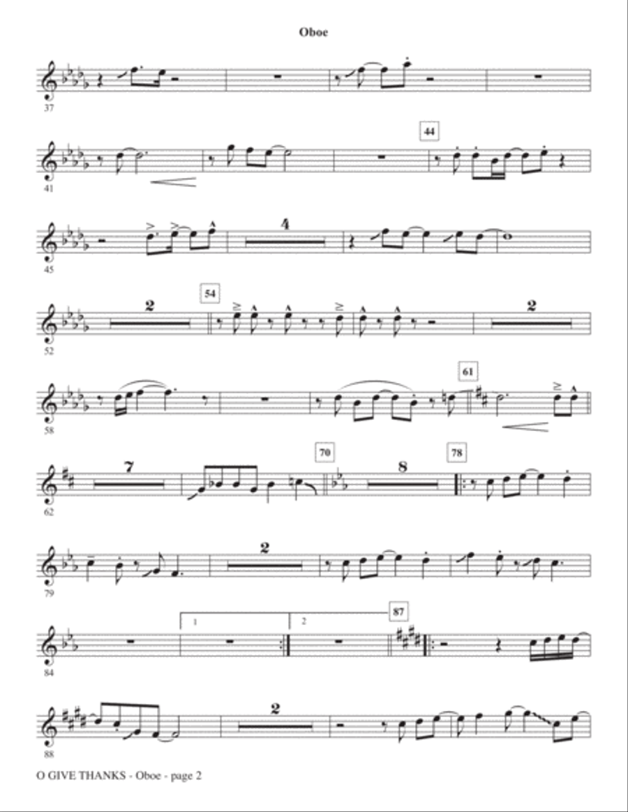 O Give Thanks - Oboe O Give Thanks - Oboe Choir scores gallery preview page 2