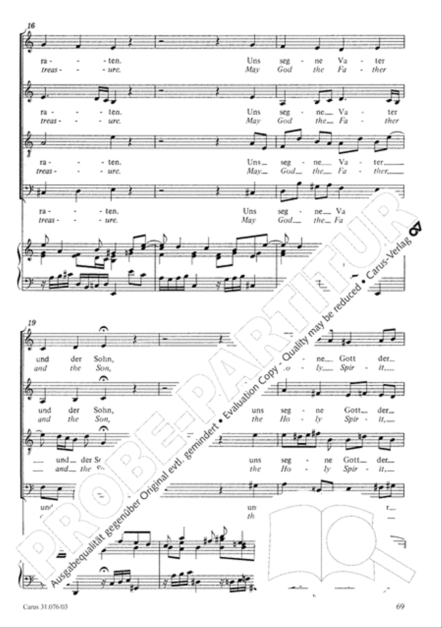 The heavens are telling the Father's glory (Die Himmel erzahlen die Ehre Gottes) 4-Part scores gallery preview page 70