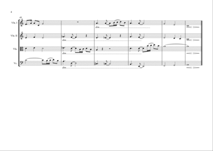 Black Is The Colour Of My True Love's Hair String Quartet scores gallery preview page 5