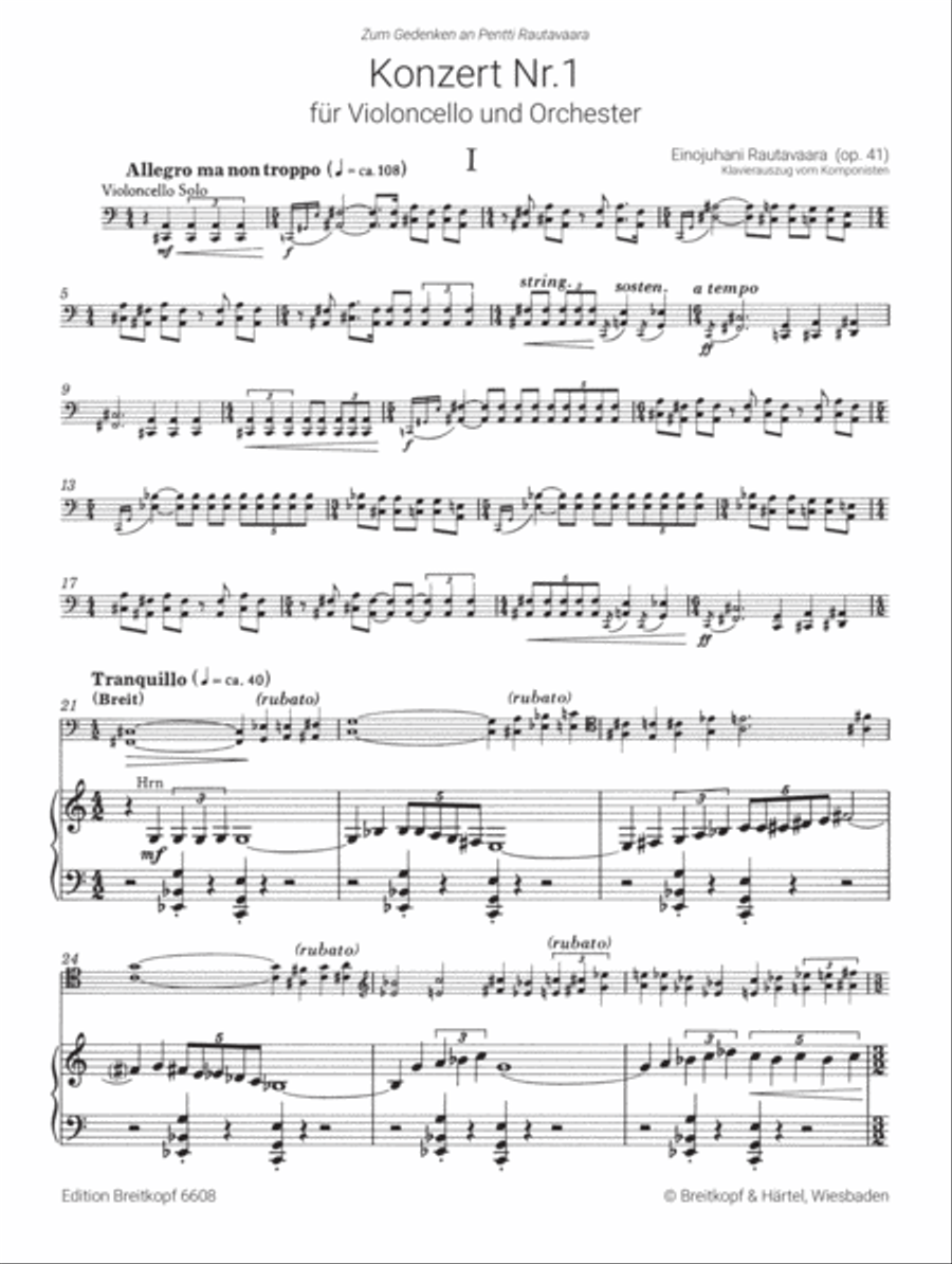 Violoncello Concerto No. 1 (Op. 41) Piano Accompaniment scores gallery preview page 2