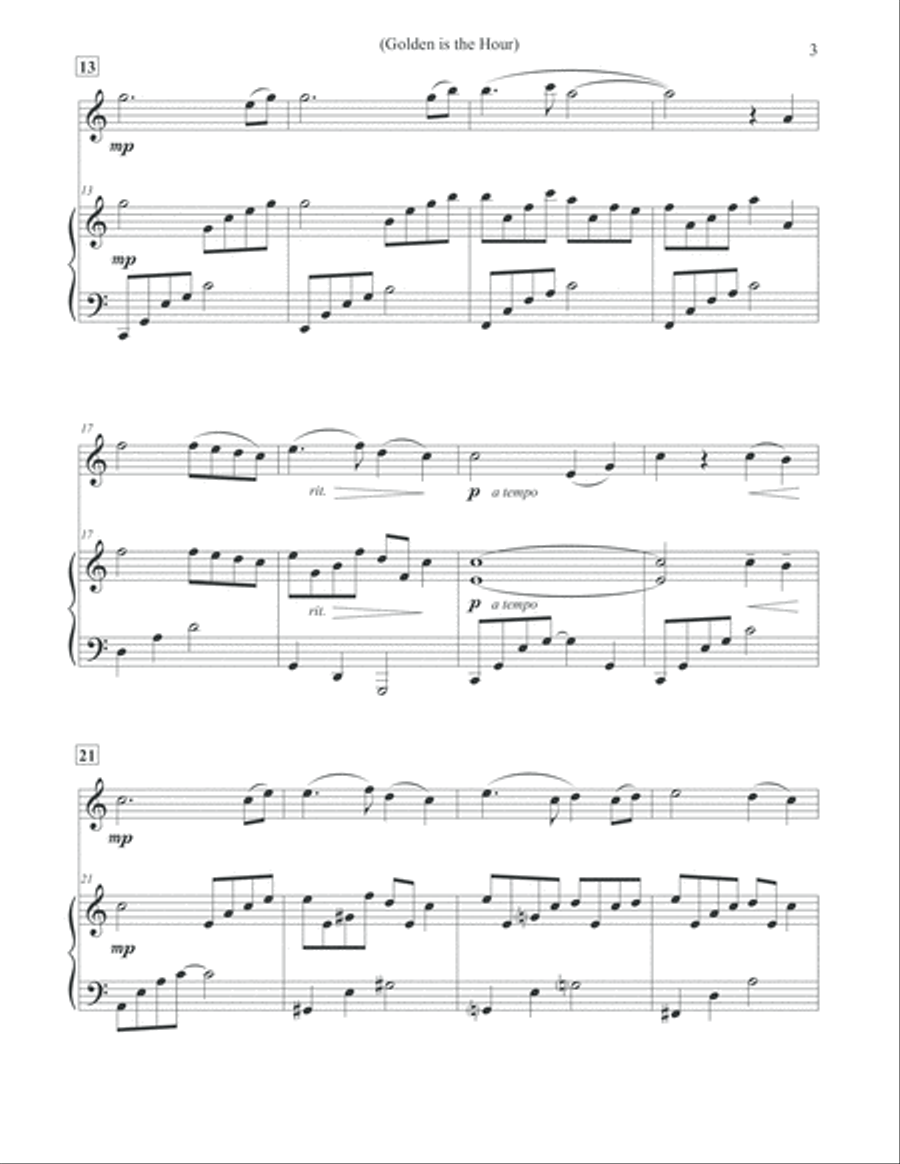 Golden is the Hour - Violin & Piano Golden is the Hour - Violin & Piano Violin Solo scores gallery preview page 3