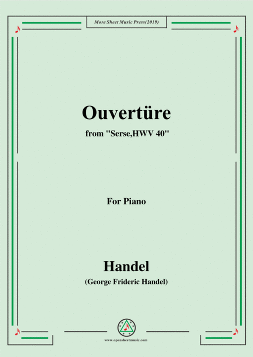 Handel-Ouvertüre,from Serse,HWV 40,for Piano image number null
