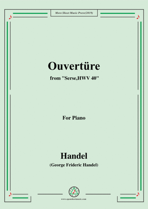 Book cover for Handel-Ouvertüre,from Serse,HWV 40,for Piano
