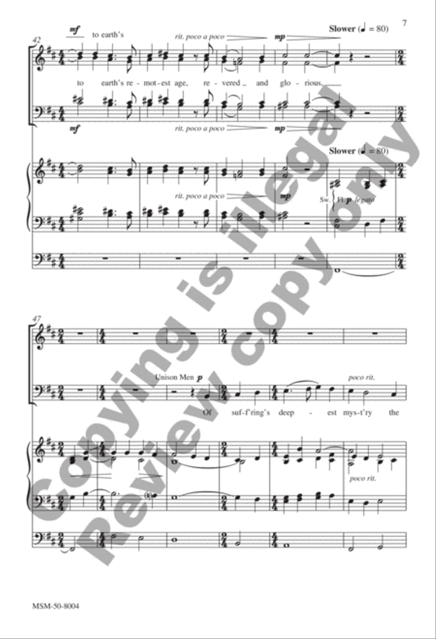 And Now, Beloved Lord, Thy Soul Resigning 4-Part scores gallery preview page 7