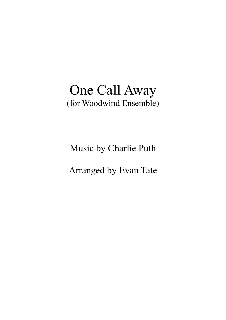 One Call Away Woodwind Quartet scores gallery preview page 1