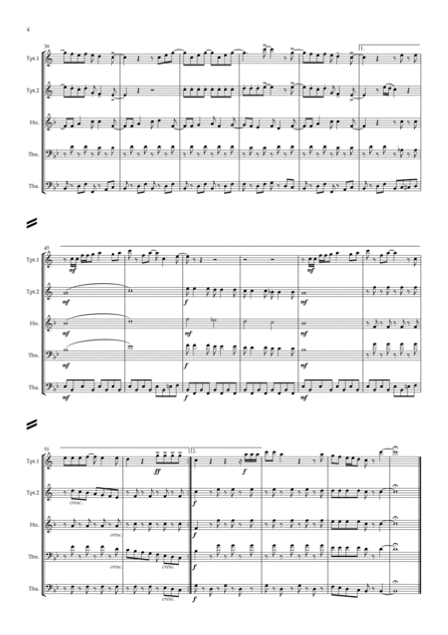 Ob-la-di, Ob-la-da Brass Quintet scores gallery preview page 5