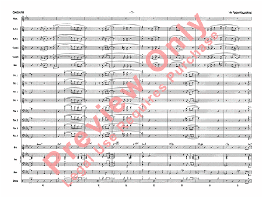 My Funny Valentine Jazz Ensemble scores gallery preview page 10