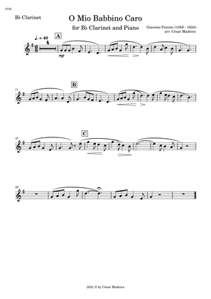 O Mio Babbino Caro by Puccini - Bb Clarinet and Piano (Individual Parts)