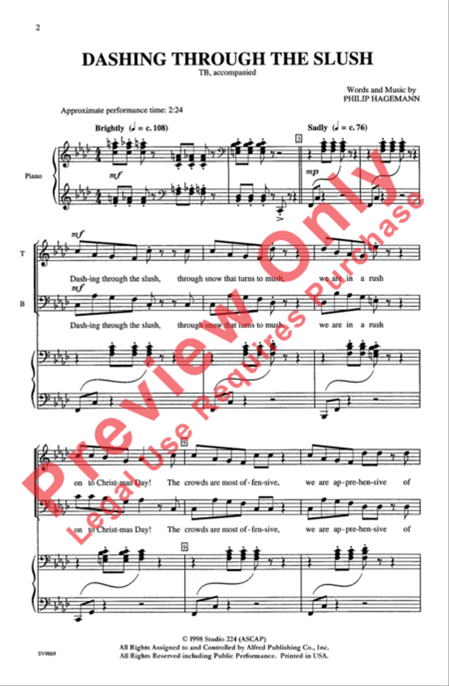 Dashing Through the Slush Men's Choir scores gallery preview page 2