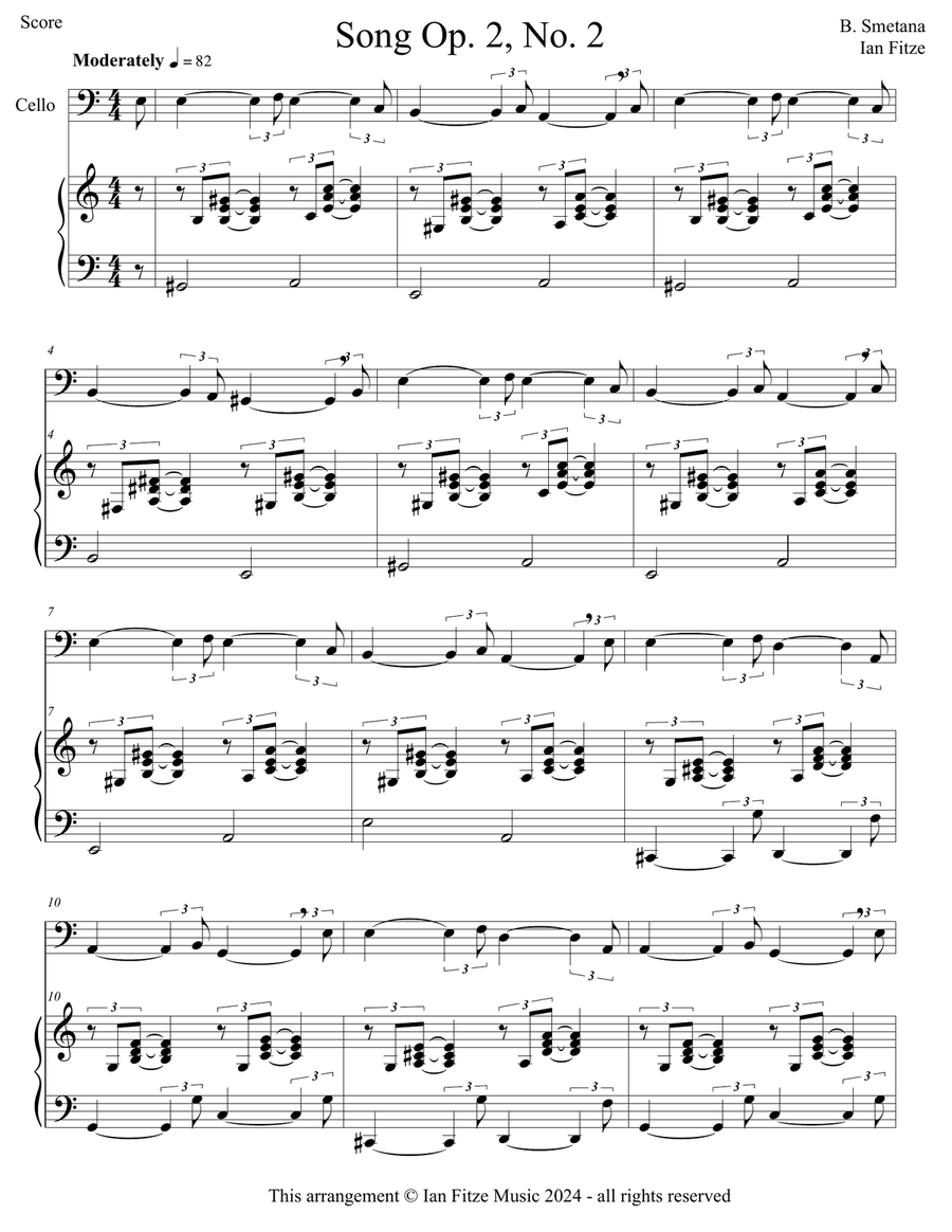 Song Op. 2, No. 2 Piano scores gallery preview page 1