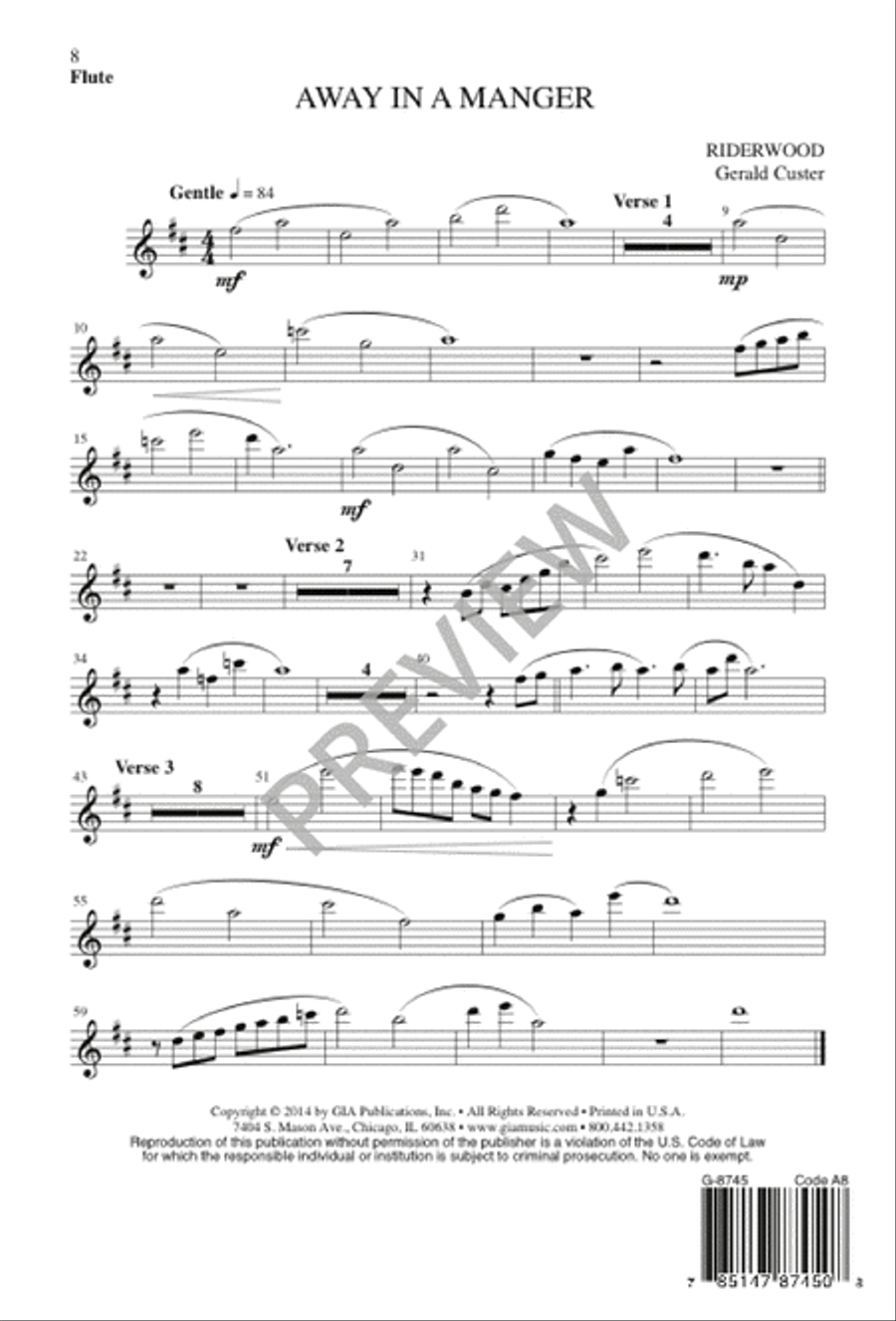 Away in a Manger Away in a Manger 3-Part scores gallery preview page 9