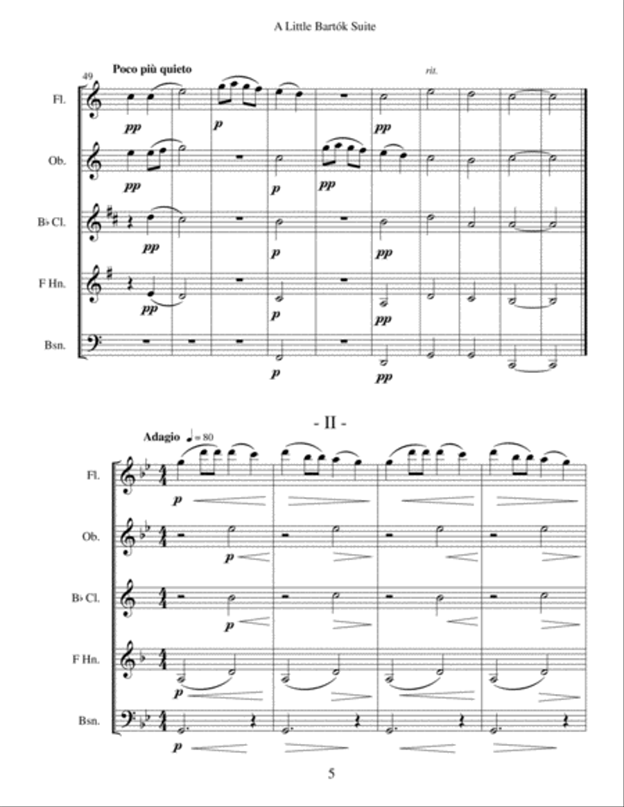A Little Bartok Suite - Woodwind Quintet Woodwind Quintet scores gallery preview page 5