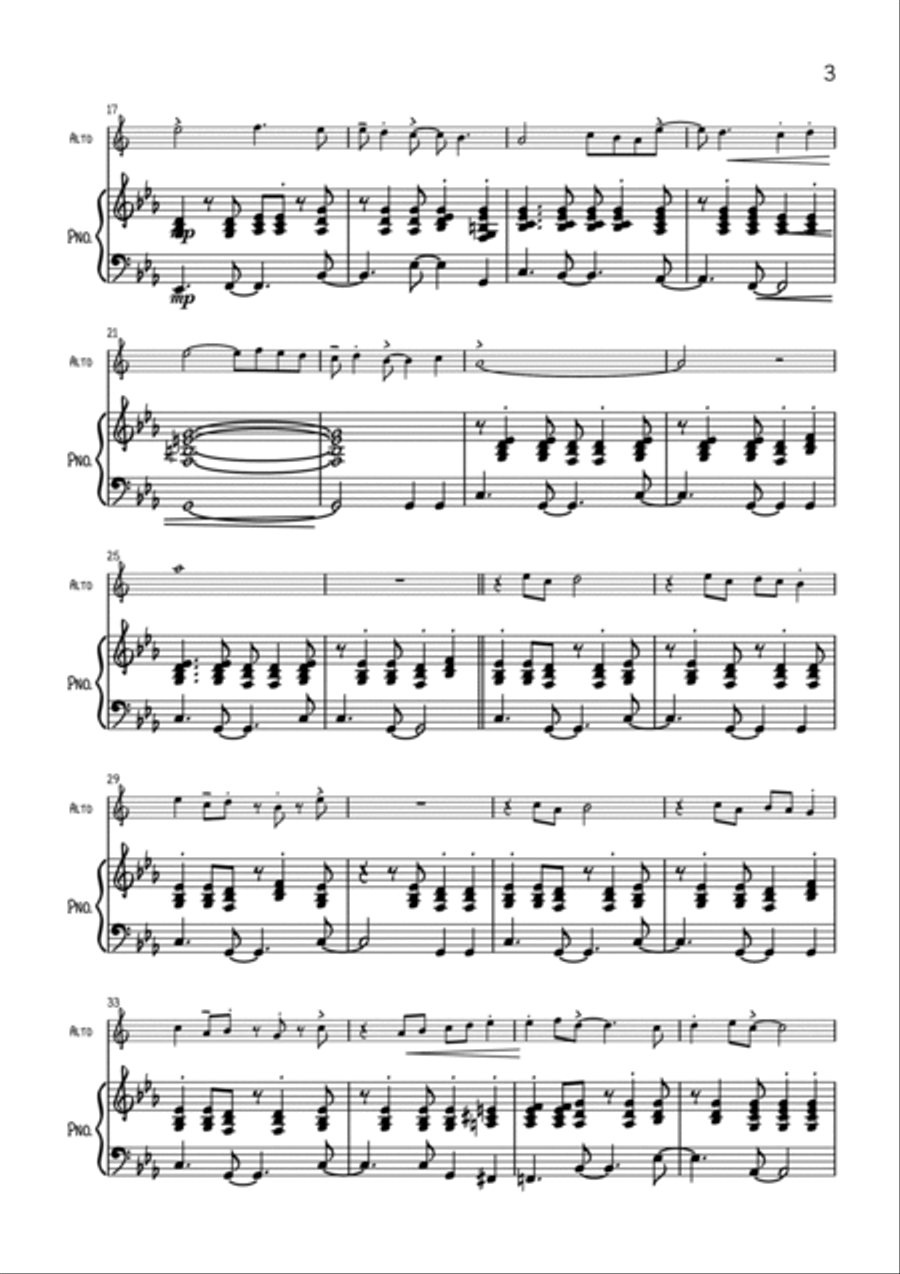 God Rest Ye Merry Gentlemen (Latin jazz style) Alto Saxophone scores gallery preview page 3