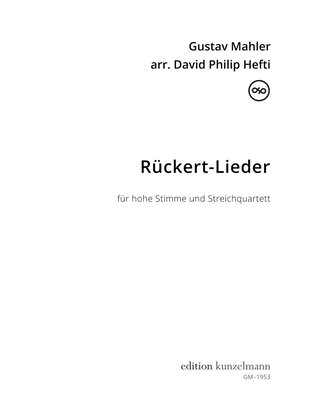 Book cover for Rückert-Lieder, for high voice and string quartet