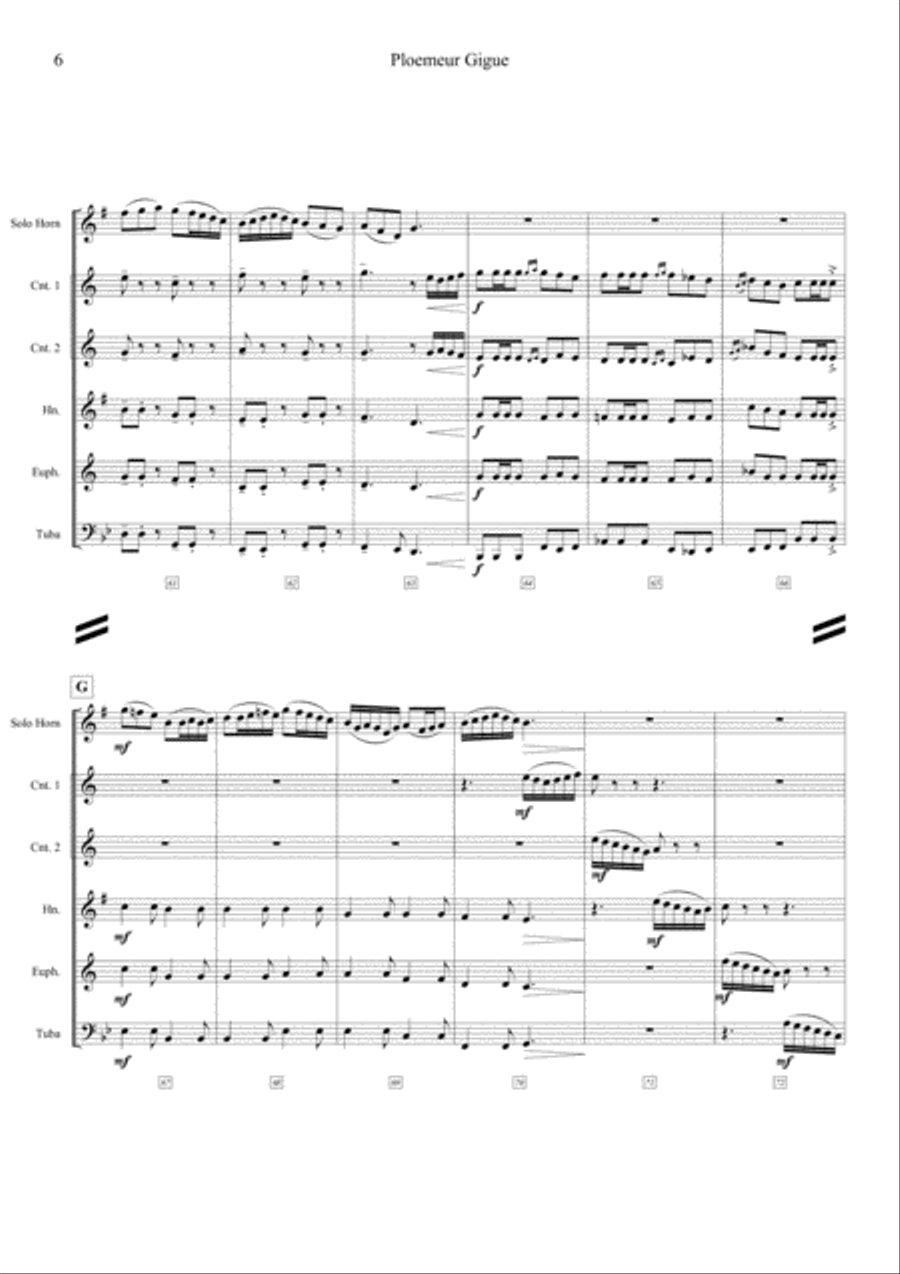 Ploemeur Gigue (Brand Band Quintet) - Score + Parts image number null