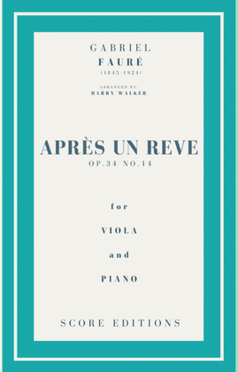 Book cover for Après un rêve (Fauré) for Viola and Piano