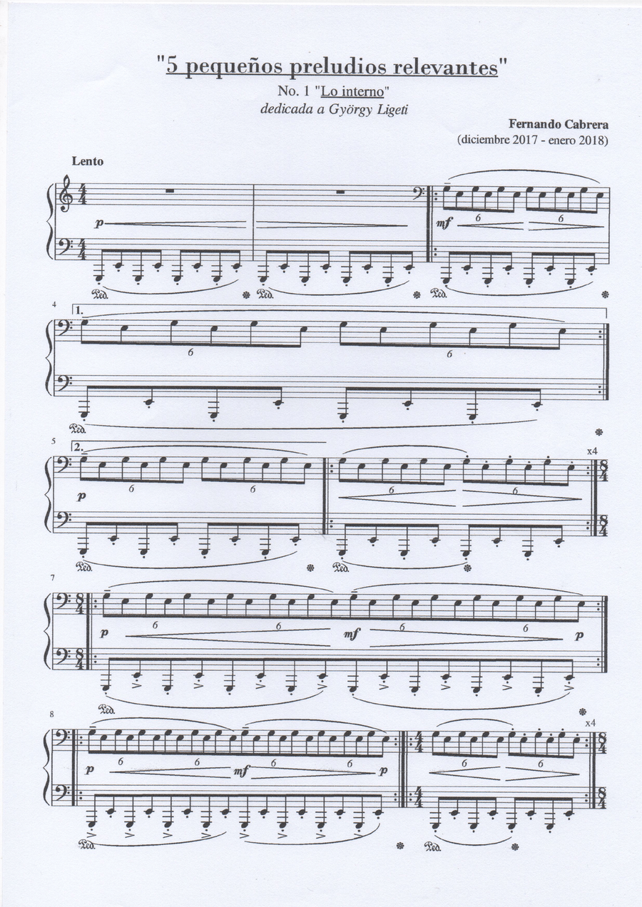 5 Pequeños Preludios Relevantes Piano Solo scores gallery preview page 1