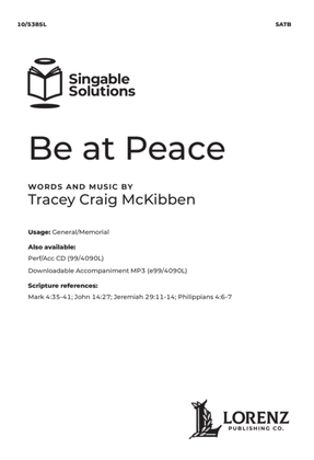 Book cover for Be at Peace