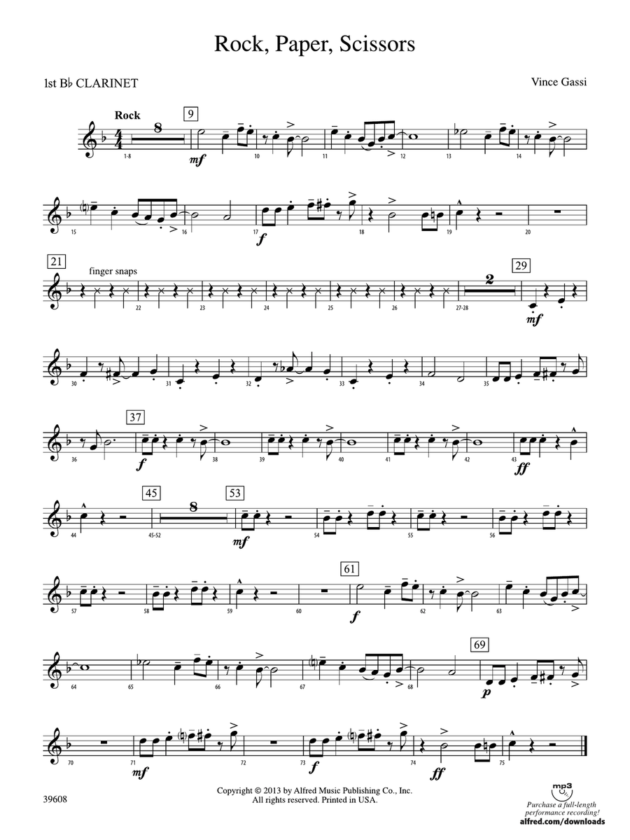 Rock, Paper, Scissors: 1st B-flat Clarinet