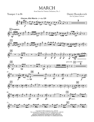 March from Suite for Variety Orchestra, No. 1 - Bb Trumpet 1