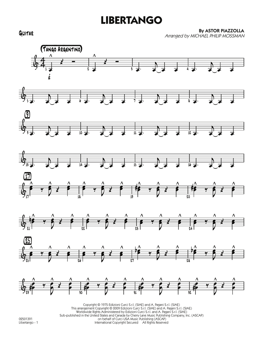 Libertango - Guitar Jazz Ensemble scores gallery preview page 1
